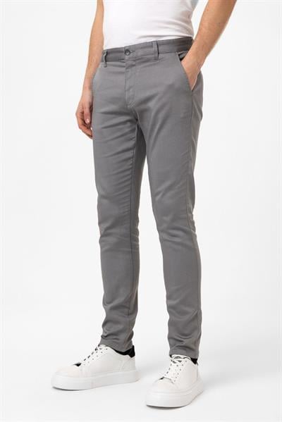 Gri Dokuma Chino Pantolon