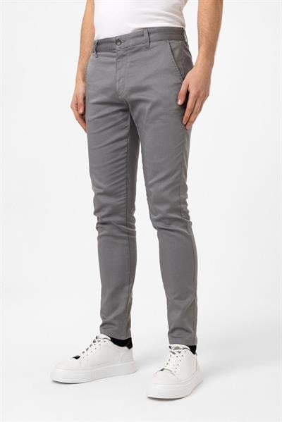 Gri Dokuma Chino Pantolon