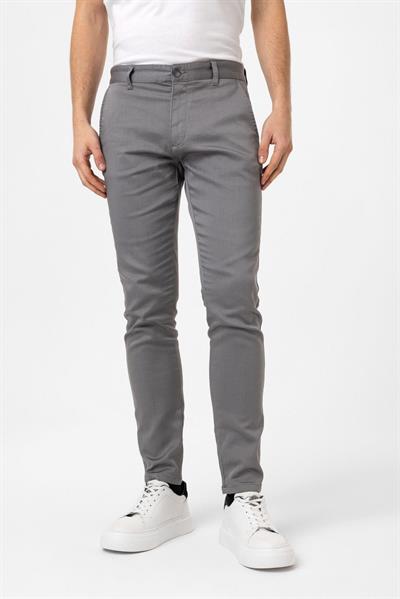 Gri Dokuma Chino Pantolon