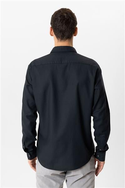 Siyah Slim Fit %100 Pamuk Gömlek