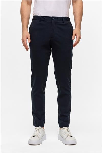 Lacivert Slim Fit Dokuma Pantolon