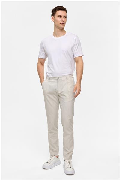 Gri Slim Fit Dokuma Pantolon