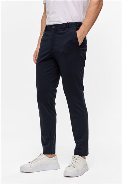 Lacivert Slim Fit Dokuma Pantolon