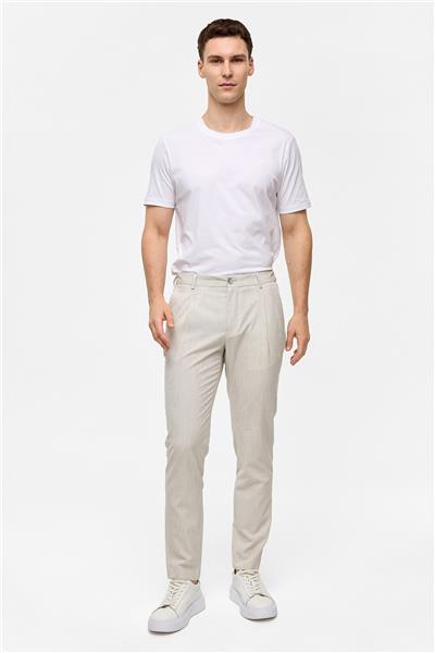 Gri Slim Fit Dokuma Pantolon