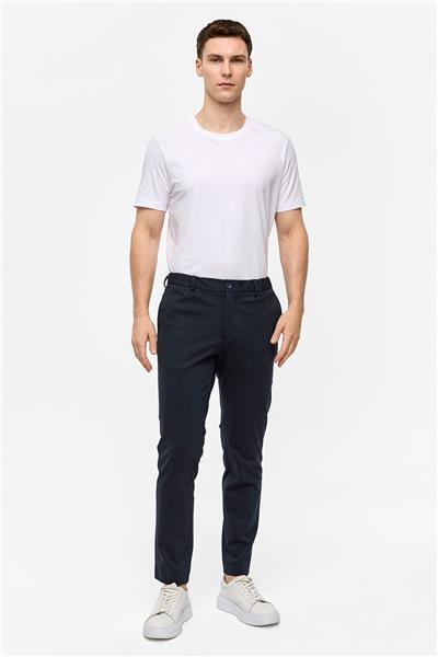 Lacivert Slim Fit Dokuma Pantolon