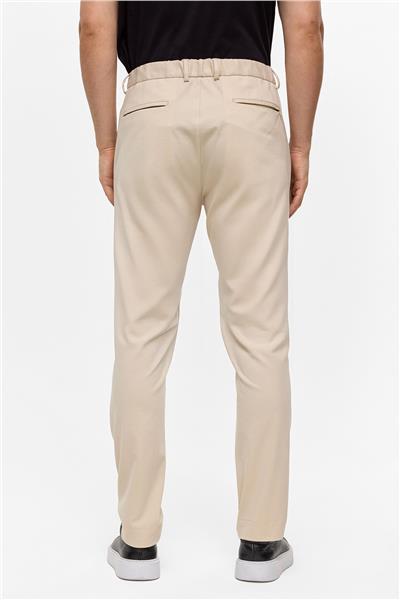 Bej Slim Fit Dokuma Pantolon