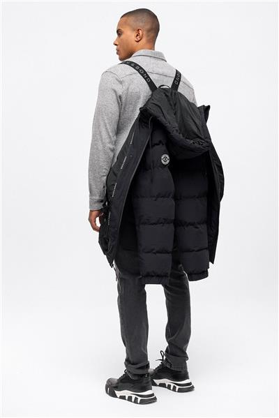 Lacivert Regular Fit Su Geçirmez Termostatik Kapüşonlu Puffer Mont