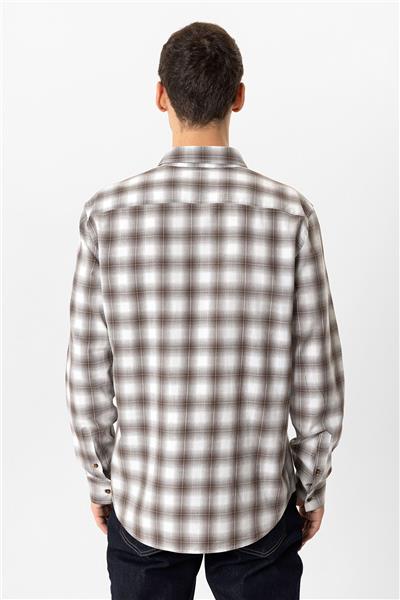 Bordo Regular Fit %100 Pamuk Ekoseli Gömlek