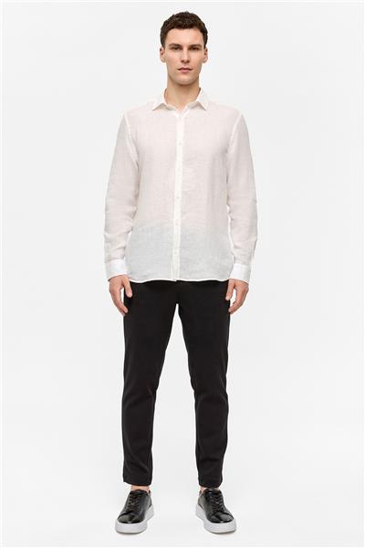 Beyaz Comfort Uzun Kollu Gömlek