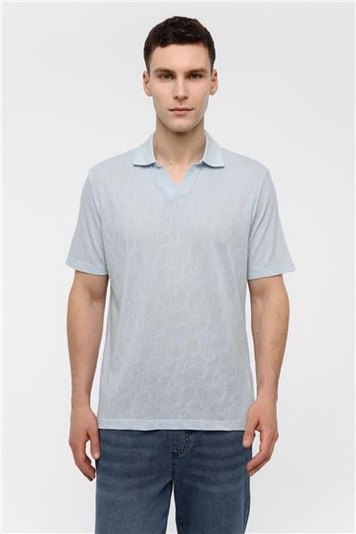 Mavi Regular Fit Düğmesiz Polo Yaka Tişört