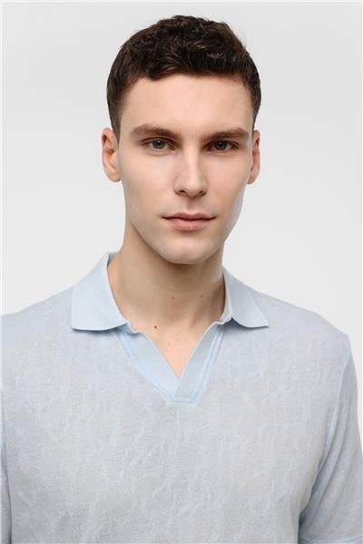 Mavi Regular Fit Düğmesiz Polo Yaka Tişört