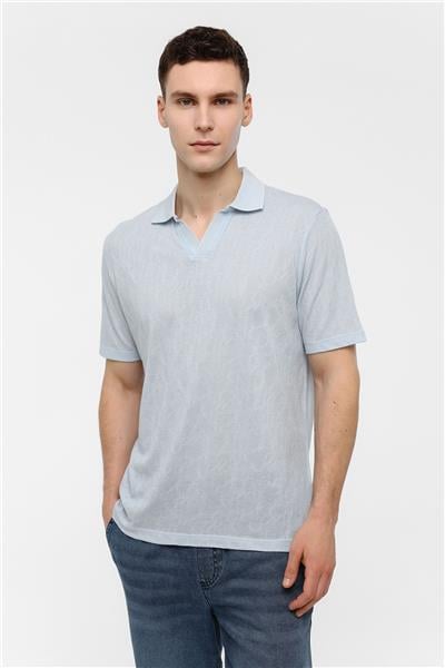 Mavi Regular Fit Düğmesiz Polo Yaka Tişört
