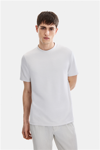 Gri Regular Fit Bisiklet Yaka Basic Tişört