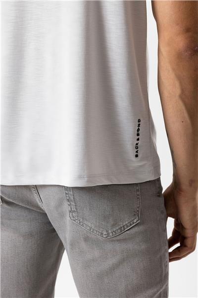 Gri Regular Fit Bisiklet Yaka Baskılı Modal Tişört