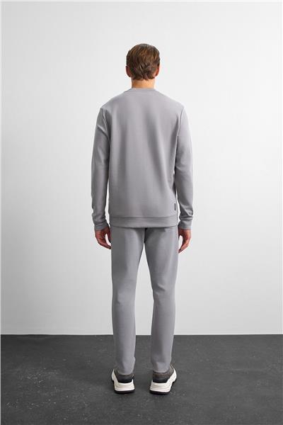 Gri Regular Fit Bisiklet Yaka Sweatshirt