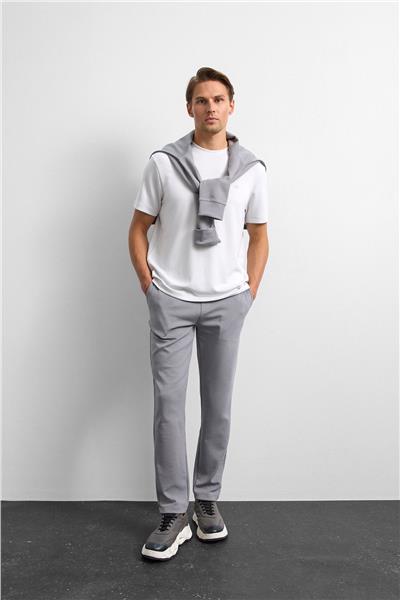 Gri Regular Fit Düz Paça Jogger Pantolon