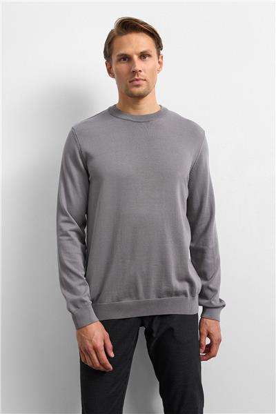 Gri Regular Fit Triko Kazak