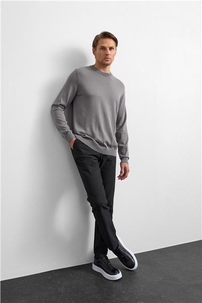 Gri Regular Fit Triko Kazak