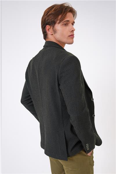 Haki Slim Fit Mono Yaka Ceket