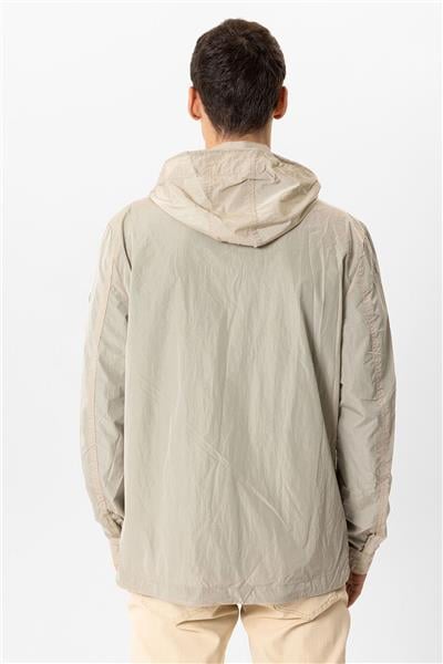 Bej Regular Fit Kapüşonlu Mont