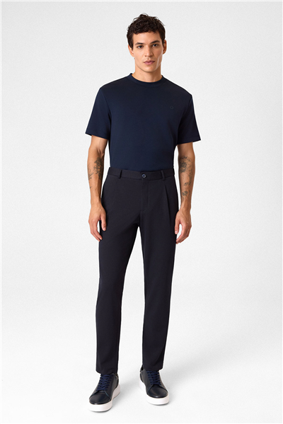 Lacivert Slim Fit Jogger Pantolon