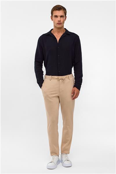 Bej Slim Fit Jogger Pantolon