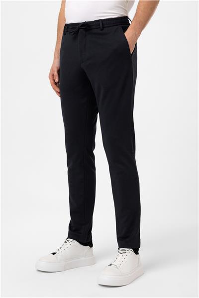Lacivert Slim Fit Beli Bağcıklı Jogger Pantolon