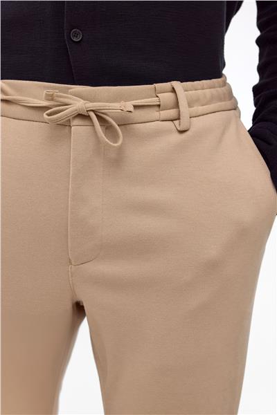 Bej Slim Fit Jogger Pantolon