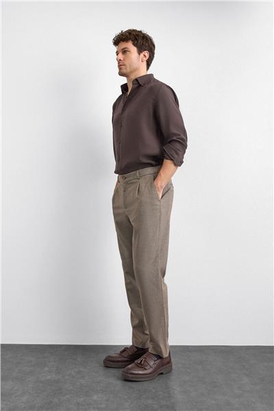 Beli Lastikli Açık Kahve Cepli Jogger Pantolon