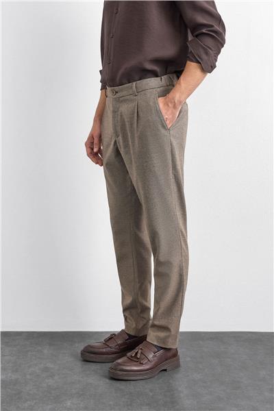 Beli Lastikli Açık Kahve Cepli Jogger Pantolon