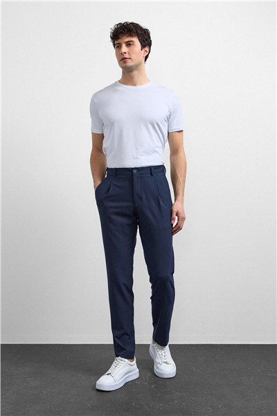 Lacivert Slim Fit Jogger Pantolon
