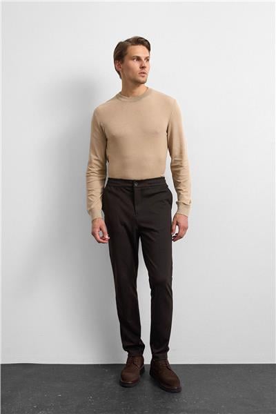 Kahve Regular Fit Örme Pike Jogger Pantolon