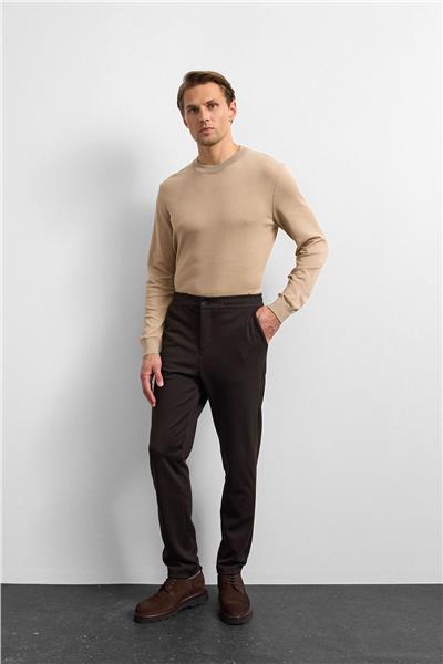 Kahve Regular Fit Örme Pike Jogger Pantolon