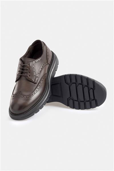 %100 Deri Termo Tabanlı Kahverengi Erkek Günlük Casual Ayakkabı