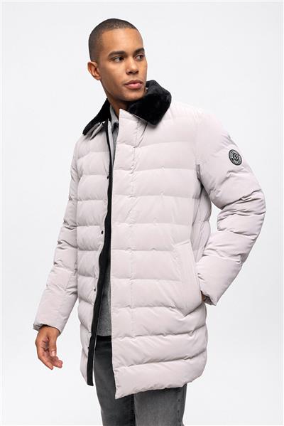 Beyaz Regular Fit Su Geçirmez Termostatik Şişme Mont