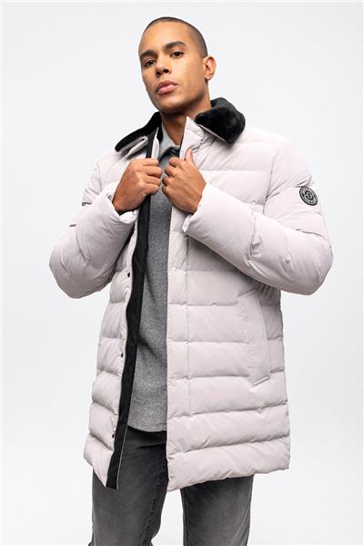 Beyaz Regular Fit Su Geçirmez Termostatik Şişme Mont