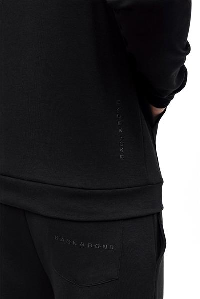 Siyah Regular Fit Kapüşonlu Sweatshirt