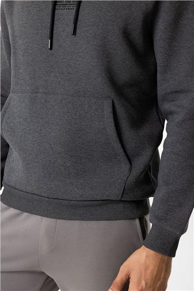 Antrasit Regular Fit Pamuklu Kapüşonlu Sweatshirt