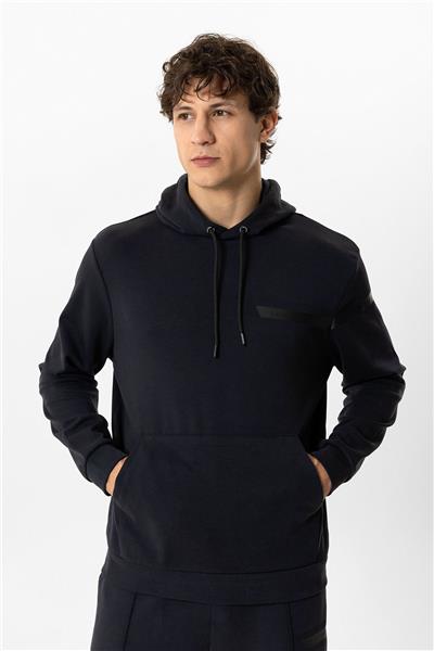 Antrasit Regular Fit Kapüşonlu Kanguru Cepli Sweatshirt