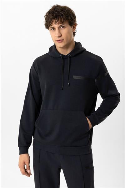 Antrasit Regular Fit Kapüşonlu Kanguru Cepli Sweatshirt