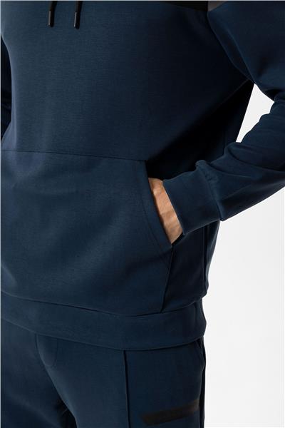 Lacivert Regular Fit Kapüşonlu Kanguru Cepli Sweatshirt