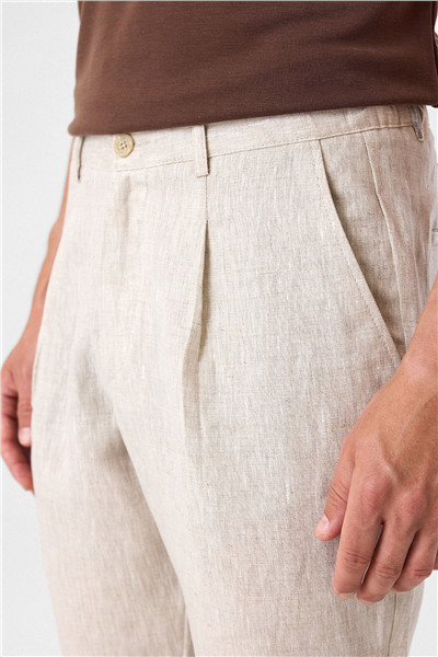 Natural Keten Pantolon