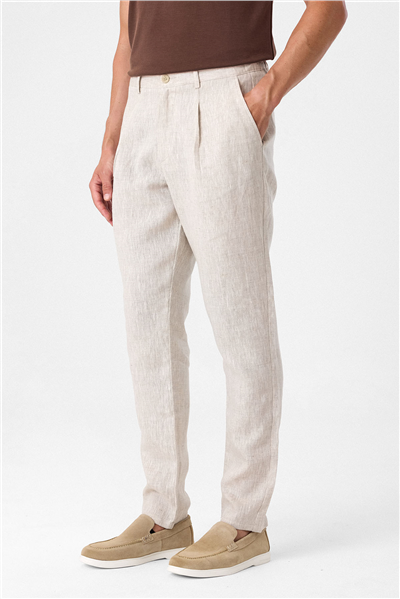 Natural Keten Pantolon