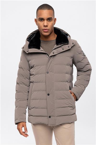 Vizon Regular Fit Su Geçirmez Termostatik Şişme Kapüşonlu Mont