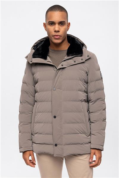 Vizon Regular Fit Su Geçirmez Termostatik Şişme Kapüşonlu Mont