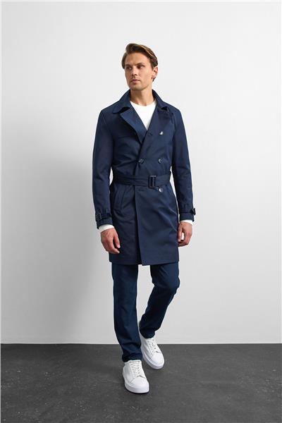 Lacivert Casual Trençkot