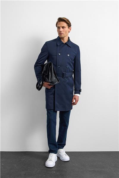 Lacivert Casual Trençkot
