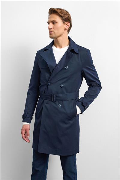 Lacivert Casual Trençkot