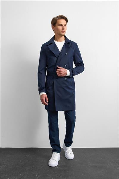 Lacivert Casual Trençkot