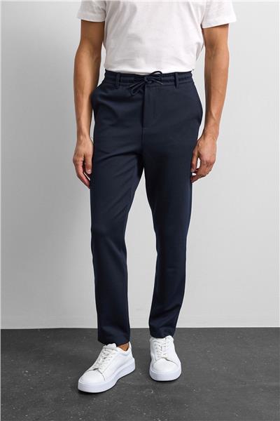 Lacivert Diagonel Jogger Örme Pantolon